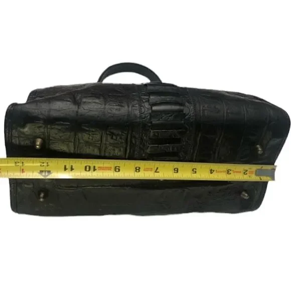 Vintage Rare Alligator Lock Leather Lan Marco Handbag